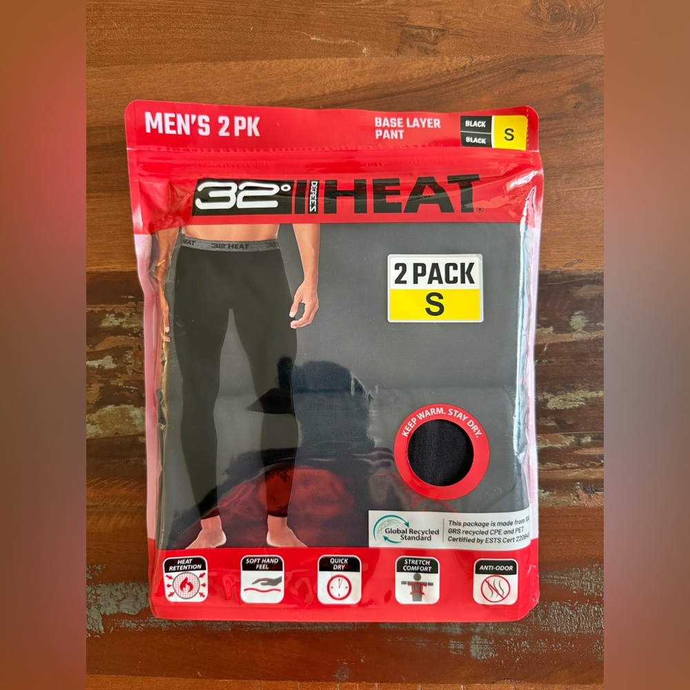 32 Degrees Heat 2 Pack Base Layer Pant!  S